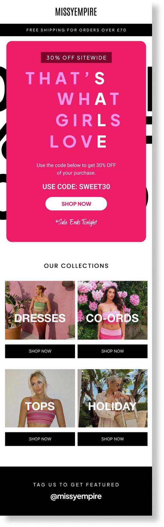 Flash sale email design